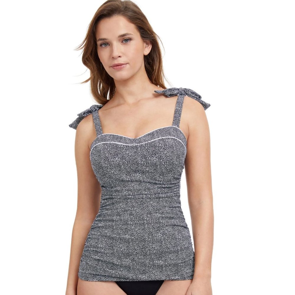 NWT PROFILE BY GOTTEX COLETTE D-CUP SHIRRED UNDERWIRE TANKINI TOP 36D